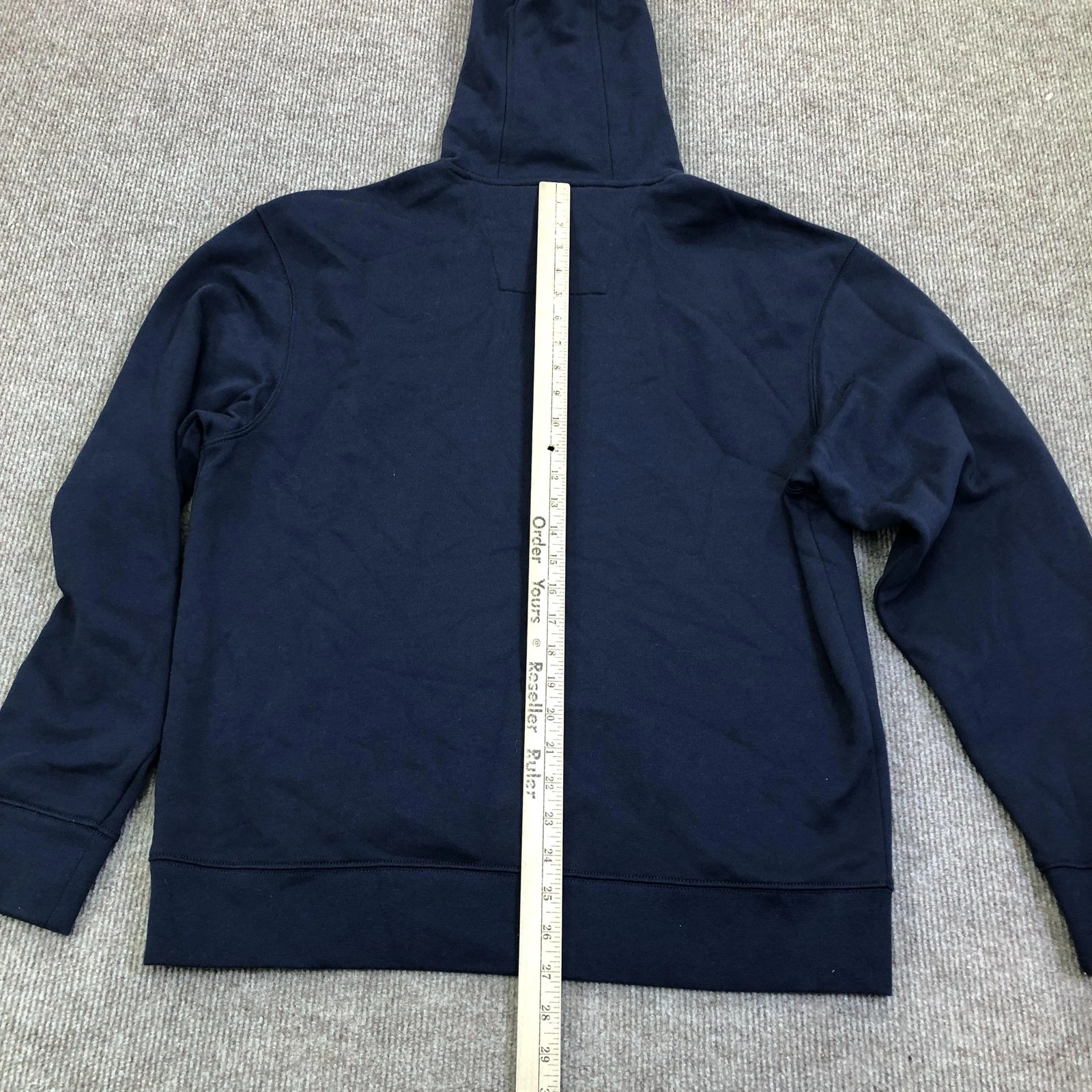 Nautica Hoodie Sweatshirt Mens Medium Blue Fleece Pullover Nautica EST 1983 Logo image 9