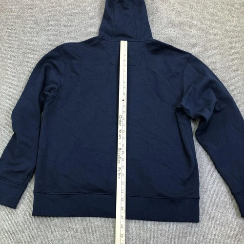 Nautica Hoodie Sweatshirt Mens Medium Blue Fleece Pullover Nautica EST 1983 Logo image 9
