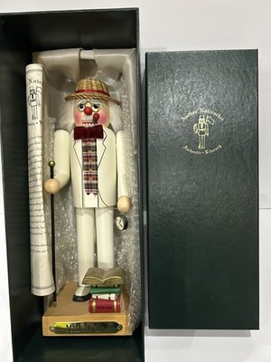 Zemlin Hand Painted Wooden Nutcracker - Author 14'' Tall - Mark Twain - Box - COA