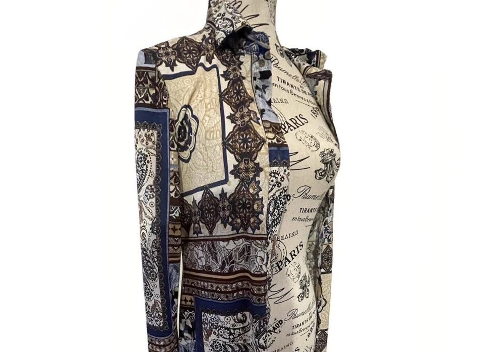 Женский размер маленький ретро длинный на пуговицах многоцветный Y2K - Изображение 3 из 4