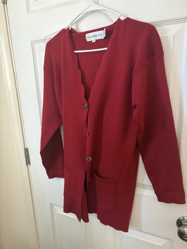 Vintage Women’s Eagle Eye Pocketed Cardigan Red