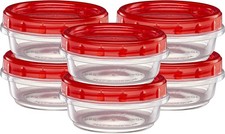 8 Ounce 10 Pack Twist cap Containers Clear Bottom W/ Red Top Screw on Lids