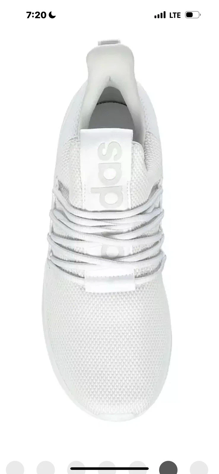 Adidas Lite Racer Adapt 7.0 Sneaker slip on da uomo taglia 8 Bianco