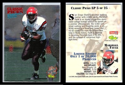 Marshall Faulk 1994 Classic NFL Draft #LP5 Classic Picks