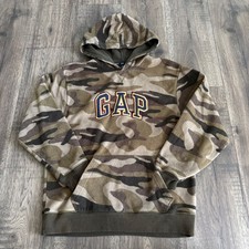 Gap Fleece Hoodie Kids XXL 14-16 Green Camo Logo Pullover 254117-08