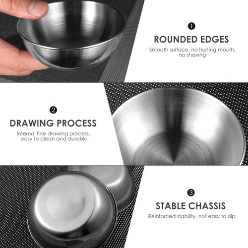 6PCs Stainless Steel Sauce Dishes Condiment Sauce Cups Seasoning Dishes Dip B - Picture 5 of 7