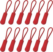 20 Pcs Nylon Cord Extension Zipper Tab Tags for Backpacks, Luggage, Red