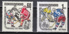 Tchécoslovaquie MNH 1972 Mi 2065-2066 Sc 1811-1812 Championnats de Hockey sur Glace **