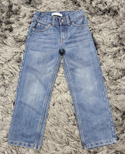 Levi's 505 Regular Jeans Kids 6 Reg Blue Straight Leg Adjustable Waist Denim