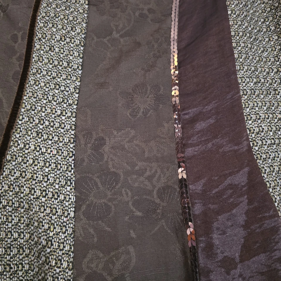 Vintage Y2K Next Patchwork Boho Midi Skirt 16 Velvet Tweed Brocade Hippie Gypsy - Image 2 of 4