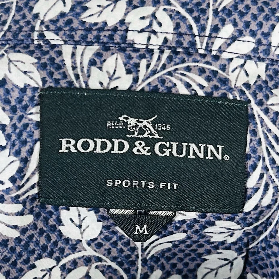 Camisa hawaiana Rodd & Gunn calce deportivo medio azul blanco floral 100 % algodón Foto 3 de 4