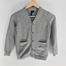 Janie and Jack Cardigan Sweater Boys 8 Gray V-Neck Button Front Knit School Prep