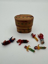 Guatemalan Worry Dolls in Rustic Wooden Box Set of 6