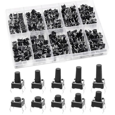 QTEATAK 200 Pcs 10 Value Tactile Push Button Switch Assortment Kit New