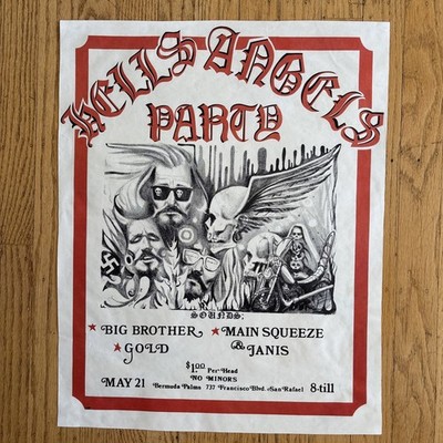 Fillmore Poster era Hells Angels Big Brother Janis Joplin 1970 | eBay