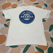VINTAGE Mr. Zogs Sex Wax Shirt Men's Medium White Double Sided Logo Short Sleeve