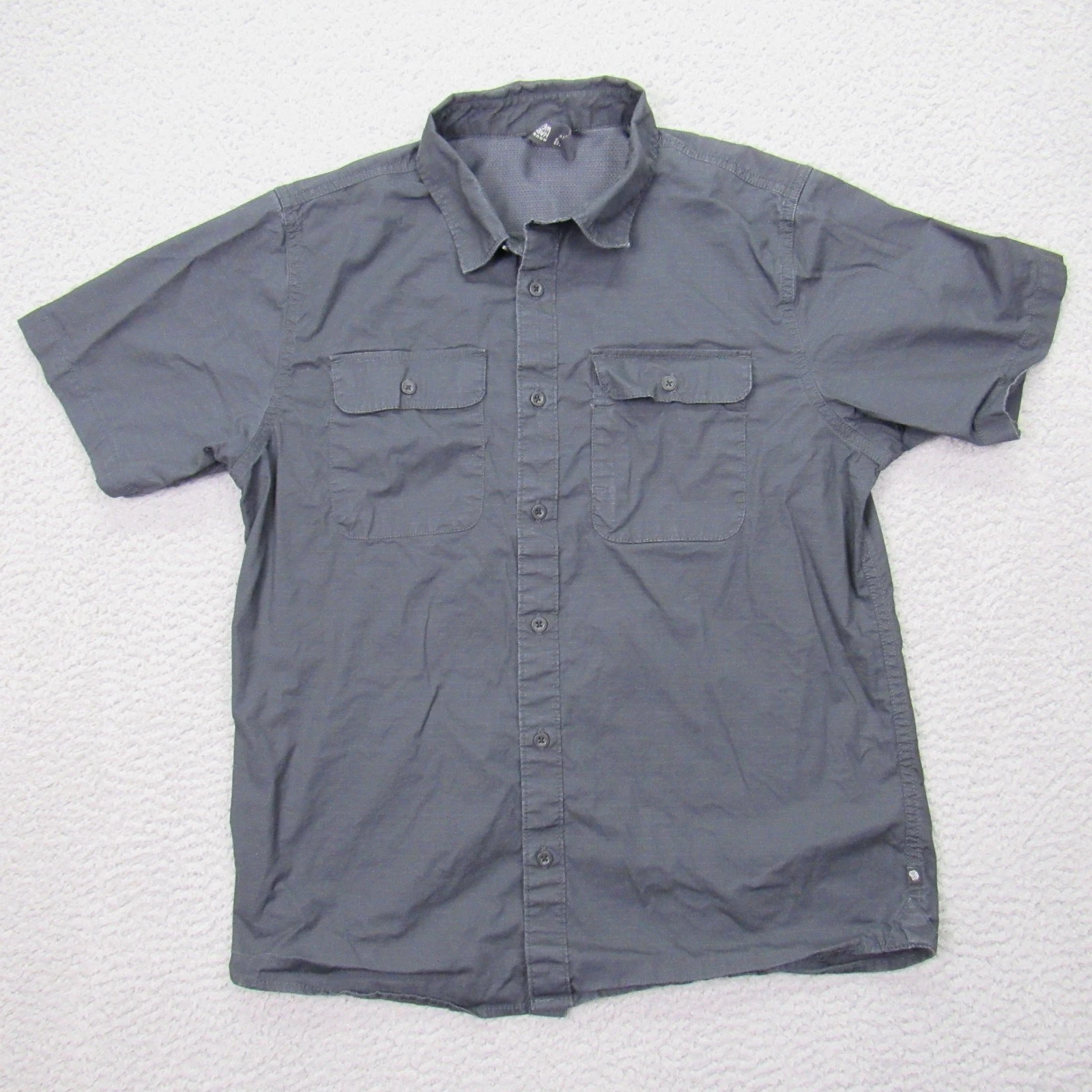 Mountain Hardwear Mens M Black Ripstop Hiking Outdoor Cotton Blend Pockets Shirt