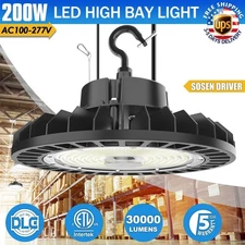 NEW 200W UFO LED High Bay Light 30000LM Commercial Shop Lights With Sosen Driver
