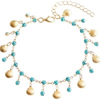 FußKettchen Gold TüRkis Kristalle FußKette Kristalle FußSchmuck Fusskette Modern