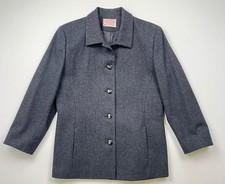 Pendleton Petite Vintage 100 Virgin Wool Gray Collared Jacket Size 10