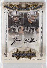 2008 Playoff National Treasures 8/10 Zach Miller Justin Fargas #9 Auto 0o9