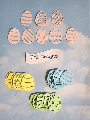 Osterei x 32 Pastellfarben Stanzkarten Topper Scrapbooking