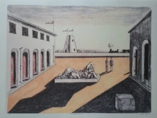 Giorgio De Chirico Signed - Piazza d´Italia - Certificate