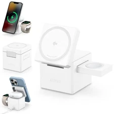 Anker 3-in-1 MagSafe Charger Stand Foldable Cube 15W Qi2 for Apple Watch/iPhone