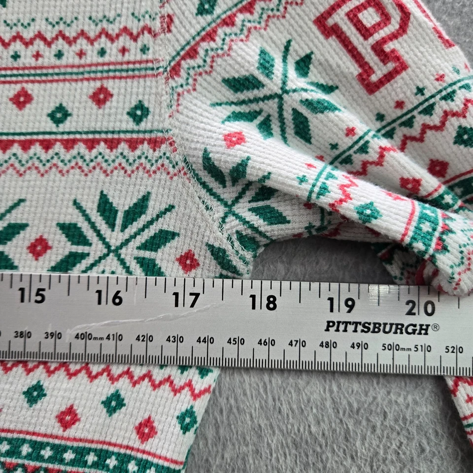 ROSA Victoria's Secret Mujer Ropa de Dormir Grande Blanco Una Pieza Fair Isle Navidad Foto 4 de 4