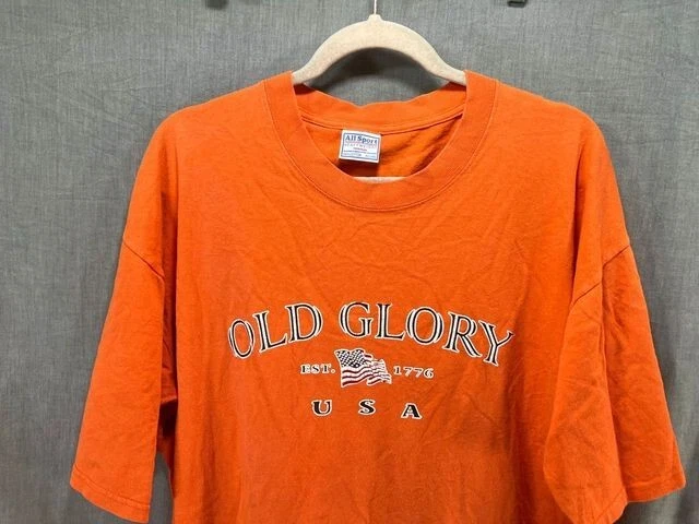 Camiseta Pullover De Colección Old Glory EE. UU. Adulto Extra Grande Naranja Manga Corta Para Hombres Foto 2 de 4