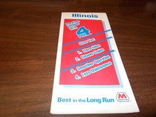 1980s Marathon Oil Illinois Vintage Road Map
