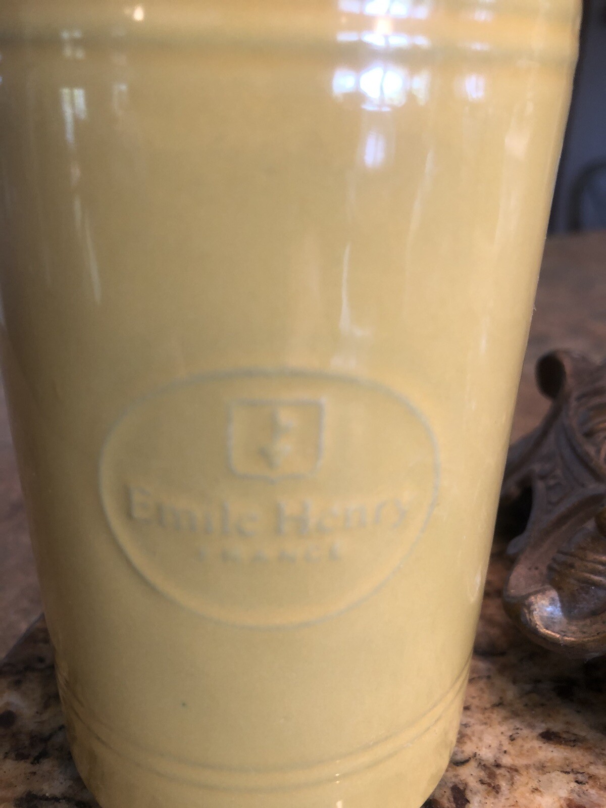 EMILE HENRY OLIVE OIL DISPENSER YELLOW MADE IN FRANCE Pre Owned With