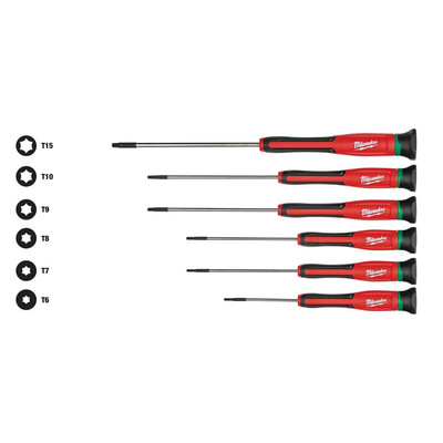 Torx Precision Screwdriver Set (6-piece) | Milwaukee Case Pc W/ Tool With Back