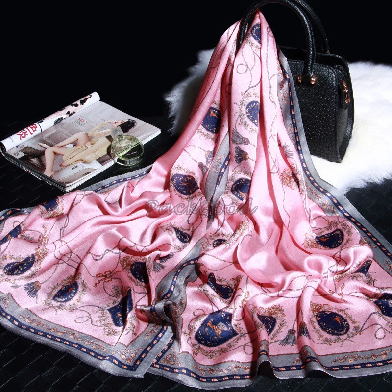 71*26" 100% Pure Silk Long Scarf Lady Fashion Trend Nature Silk Designer Shawl