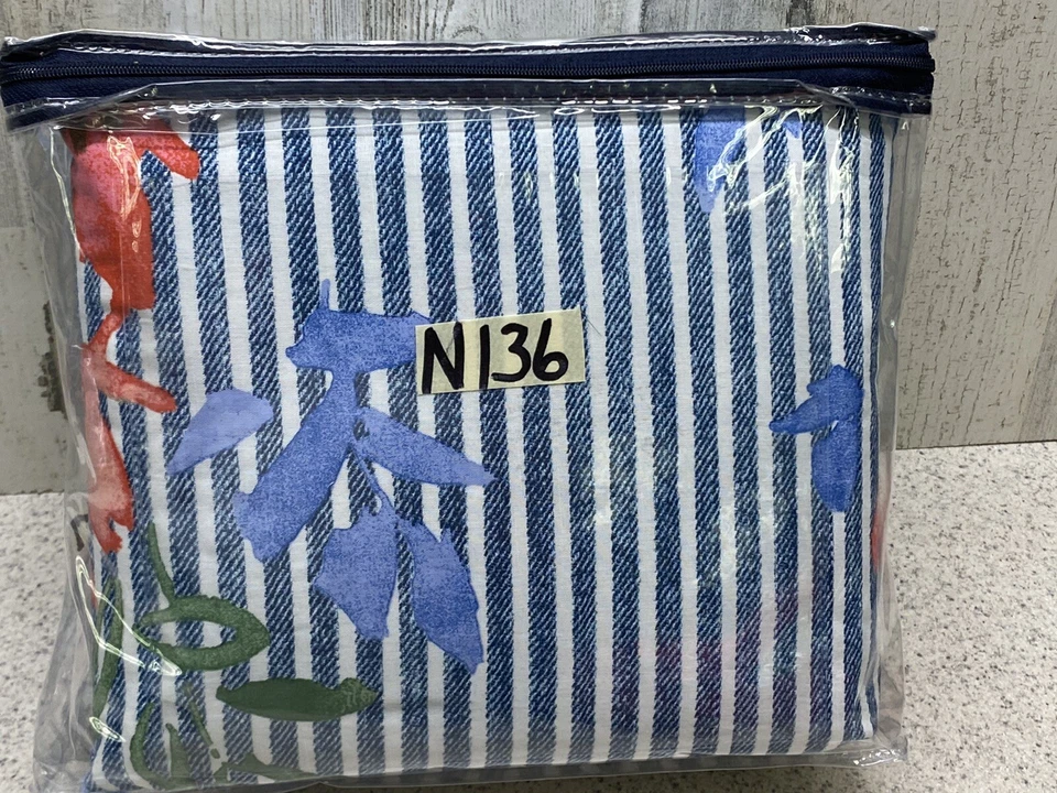 Ralph Lauren Maggie Floral Rayas Índigo Multi 3 Piezas Queen Juego de Funda Nórdica Nuevo Foto 4 de 4