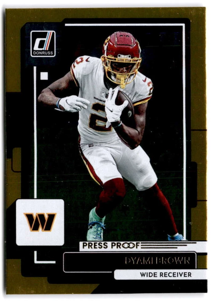 2022 Donruss Press Proof Gold #178 DYAMI BROWN  /50 Washington Commanders  - Image 3 of 4