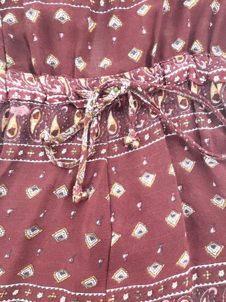 En Creme Womens Size S Paisley Striped Pattern Boho Short Sleeve Romper NWT - Image 2 of 4