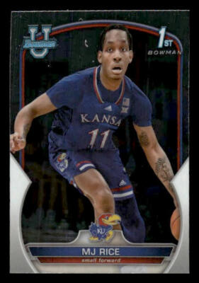 2022-23 Bowman University Chrome #56 MJ Rice Rookie Kansas Jayhawks | eBay