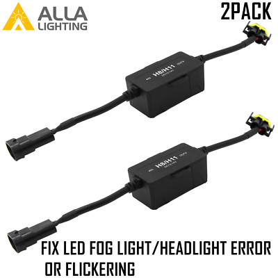 Alla Lighting H11 Decoder Canceller Fix LED Fog Light Headlight Bulb Load Error