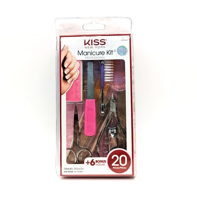 KISS New York Professional 20 Piece Manicure Kit + Travel Pouch New