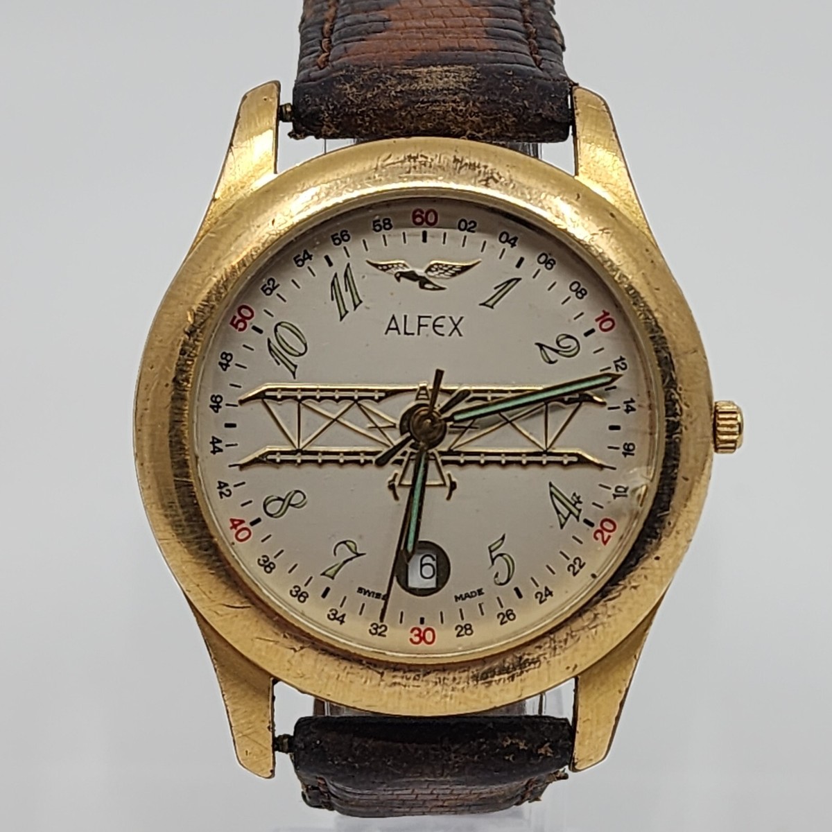 Swiss Made Men's Alfex C.V.W.E. Nimitz US Navy Biplane Military