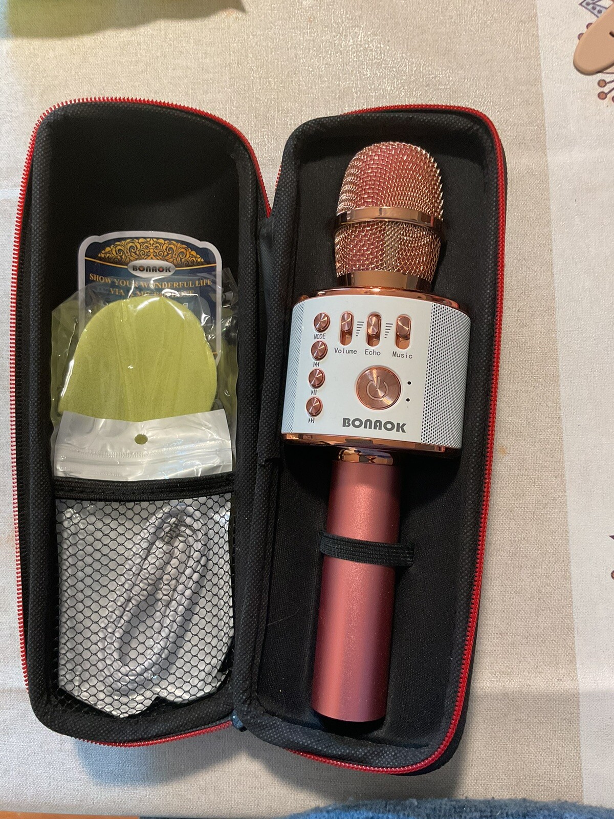 bonaok wireless bluetooth karaoke microphone