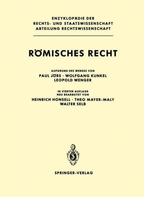 Thumbnail - Römisches Recht Paul Jörs (u. A.) Taschenbuch Abteilung