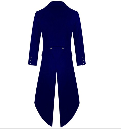Giacca Trench Cotta Uomo In Cotone Twill Nero - Stile Steampunk Gotico Vittoriano Taglia XL