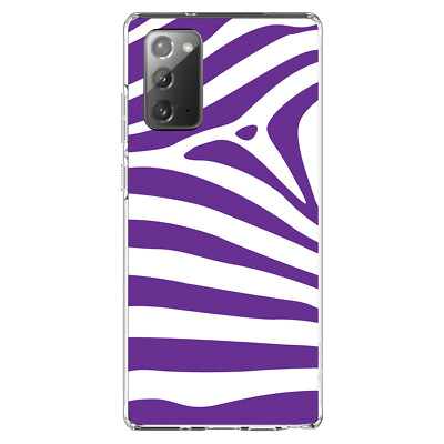 Clear Case for Galaxy Note Purple & White Zebra Skin Stripes