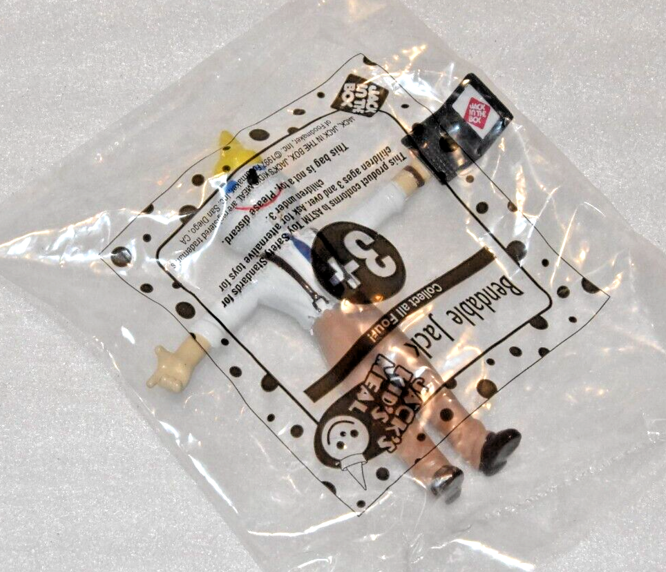 Vintage 1997 JACK IN THE BOX Bendable Jack w/Casual Attire Jack