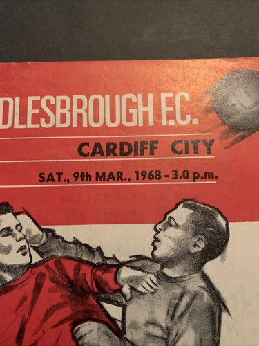 1968 Middlesbrough V Cardiff City Football/Soccer Programme - Picture 2 of 3