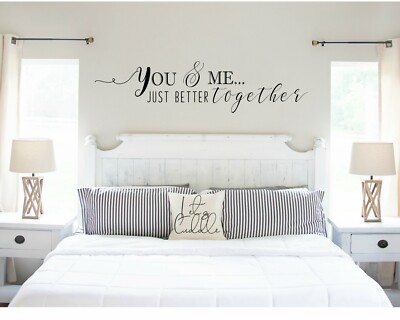 YOU & ME JUST BETTER TOGETHER Bedroom Home Love Quote Wall Decal Words Decor 36''