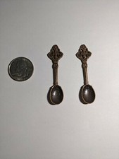 TWO Spoon Charms Bronze Color, Fancy  2 pieces  Mini Spoons 