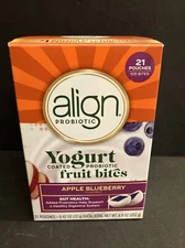 Align Yogurt Coated Probiotic Fruit Bites Apple Blueberry 1 Box Sealed Brand New